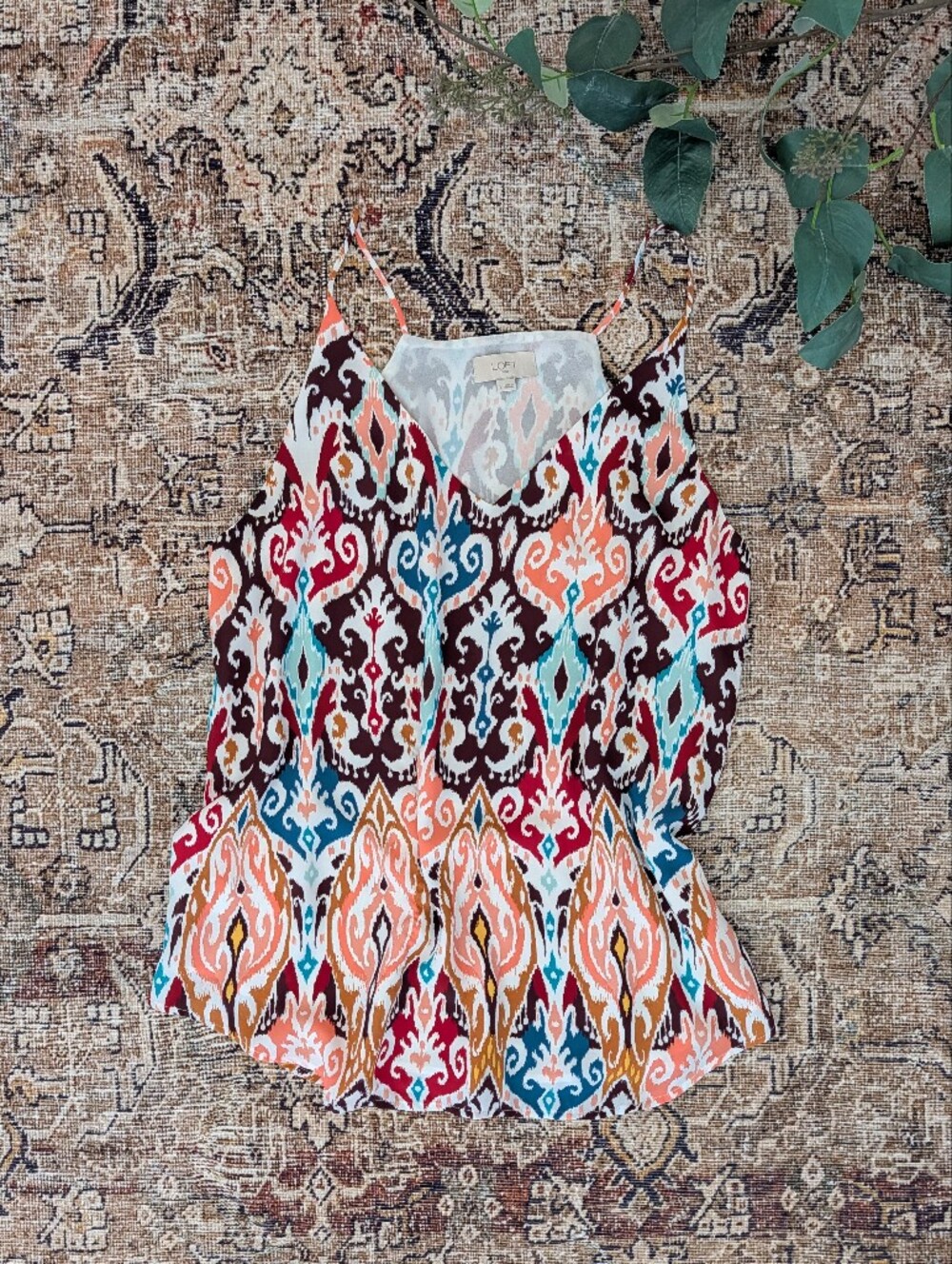 Loft Boho Print Spaghetti Strap Camisole Top L